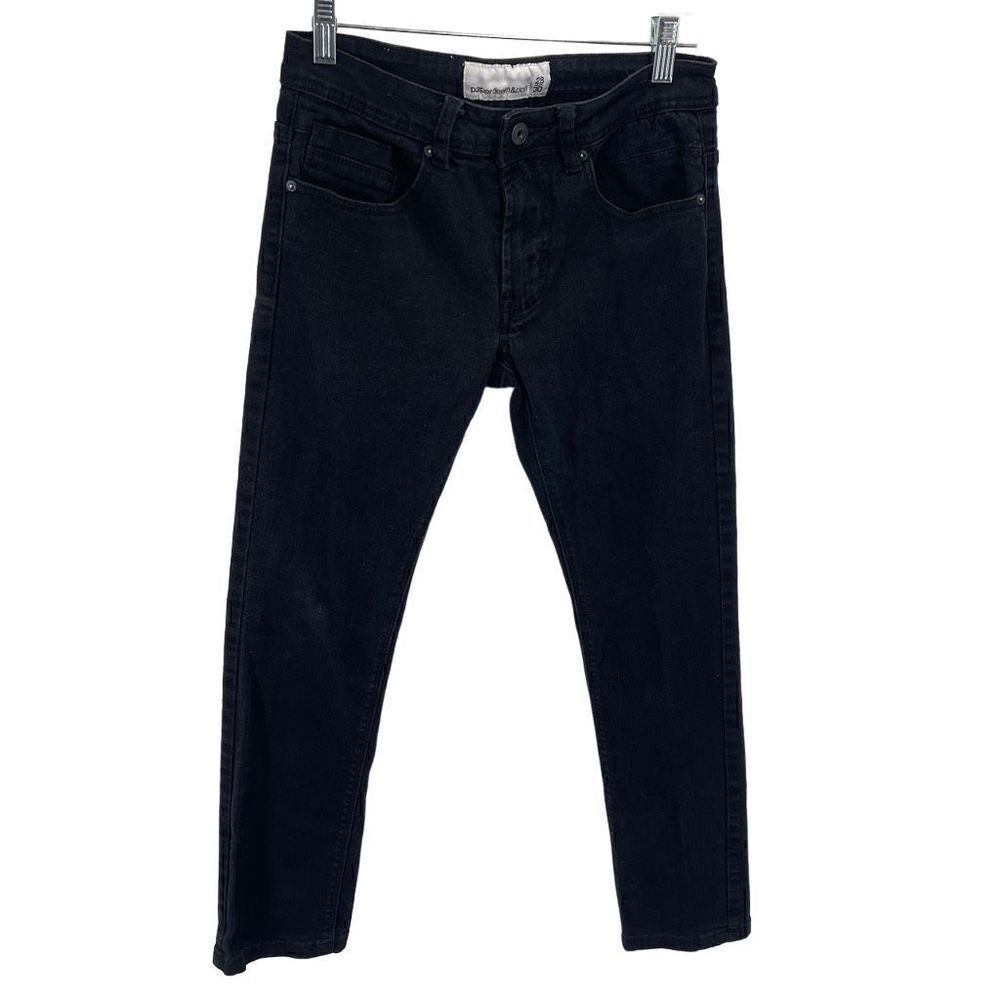 Paper Denim & Cloth Womens Skinny Jeans Stretch Mid Rise Pocket Black 28x30